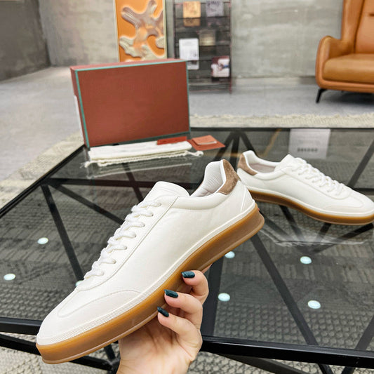Low-top lace-up men's canvas shoes