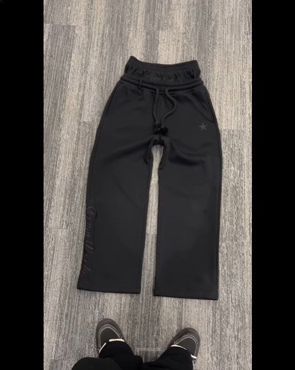Embroidered Double Waist Sweatpants