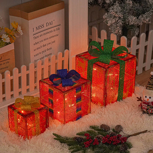 Christmas Gift Box Color Light Decor