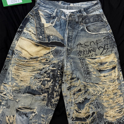 American-style high street graffiti jeans
