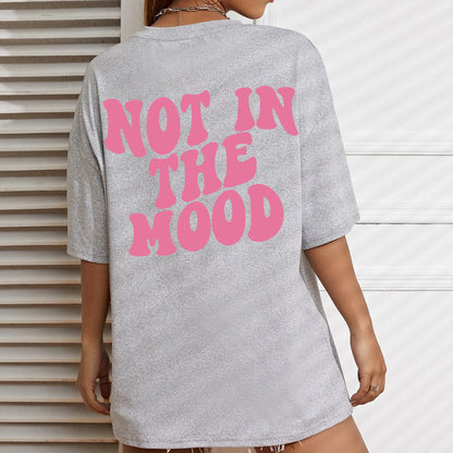 Casual Loose Fit Cotton Letter Print T-Shirt