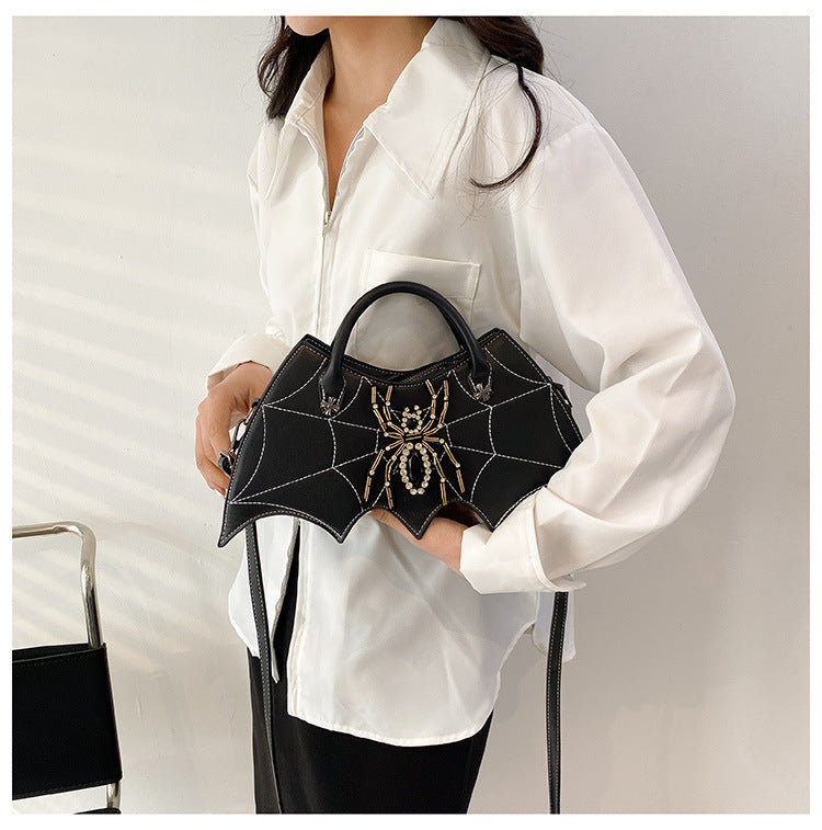 Fashion Handmade Spider Embroidery PU Messenger Bag