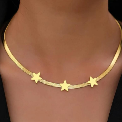 Stainless Steel Necklace Gothic Blade Snake Chain Star Choker Light Luxury Necklace for Women Jewelry