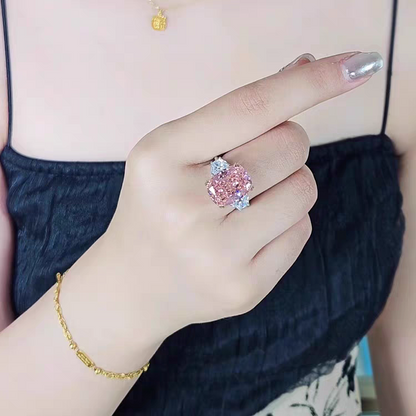 Cherry blossom pink diamond ring at the jewelry exhibition