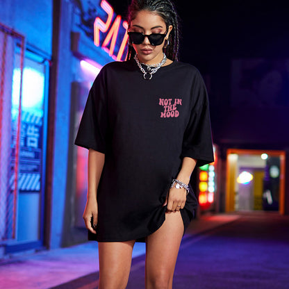 Casual Loose Fit Cotton Letter Print T-Shirt