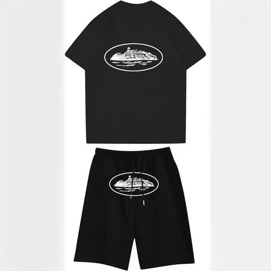 Hipster-style letter-printed casual sports outfit