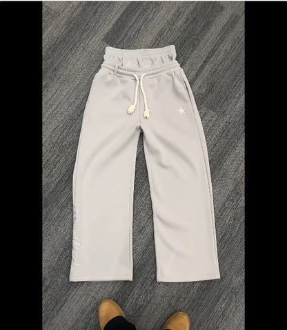 Embroidered Double Waist Sweatpants