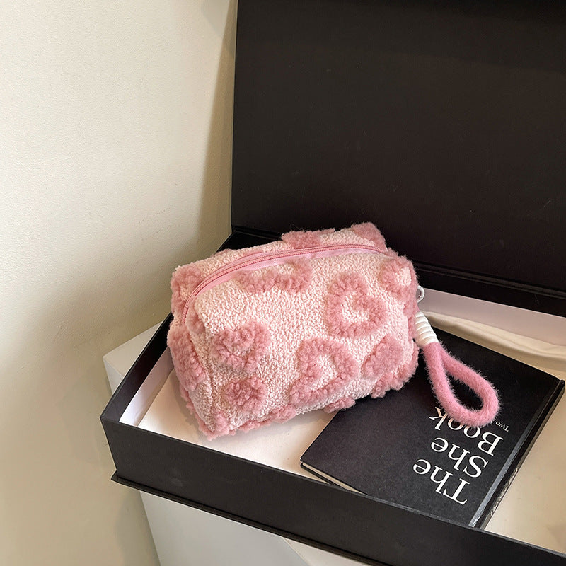 Ins Style Plush Cosmetic Storage Bag