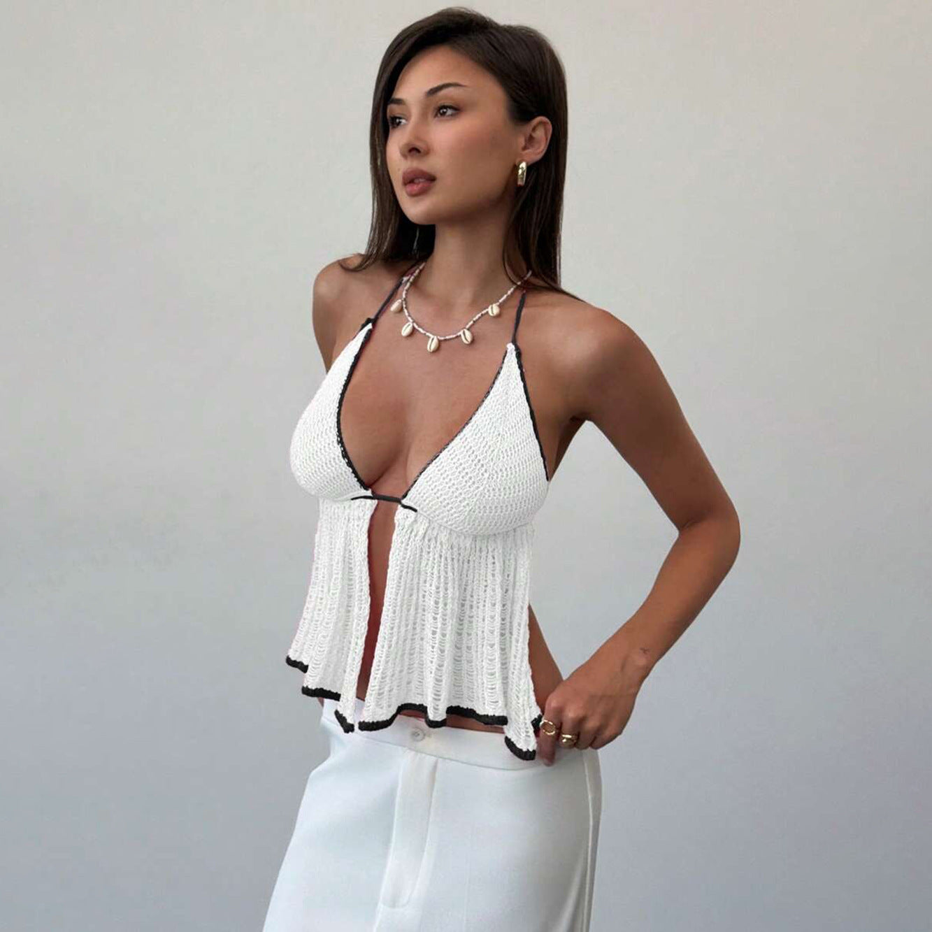 Lace-Up Drawstring Shirt Dress