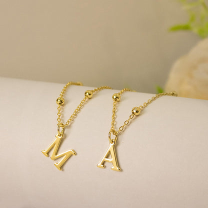 26-Letter Pendant Necklace, Gold Women's Jewelry, Lightweight and Elegant
