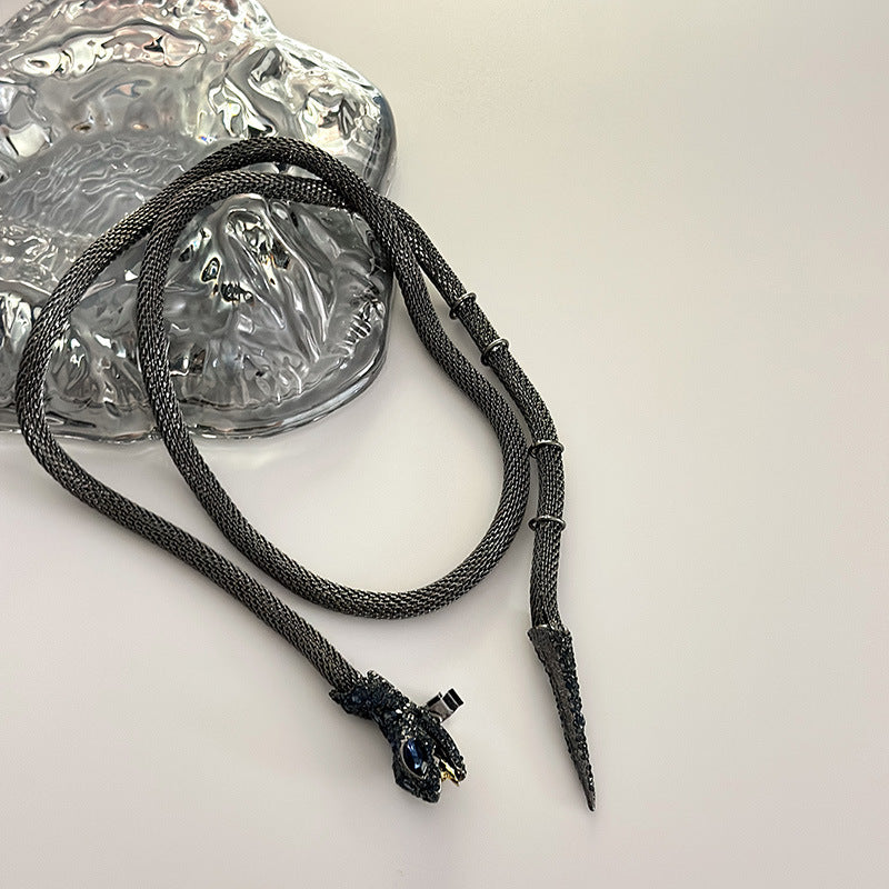 Designer Snake Tassel Necklace with Flash Diamond