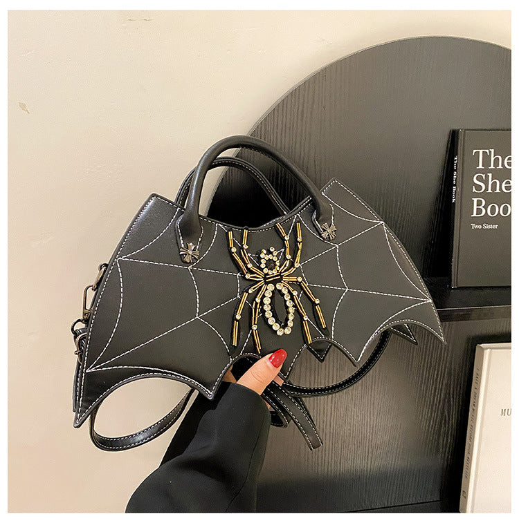 Fashion Handmade Spider Embroidery PU Messenger Bag