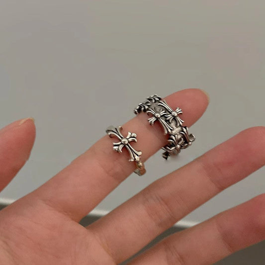 Punk Cross Adjustable Ring Vintage Gothic Unisex Jewelry