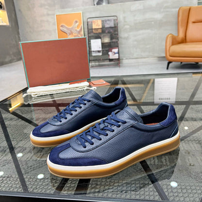 Low-top lace-up men's canvas shoes