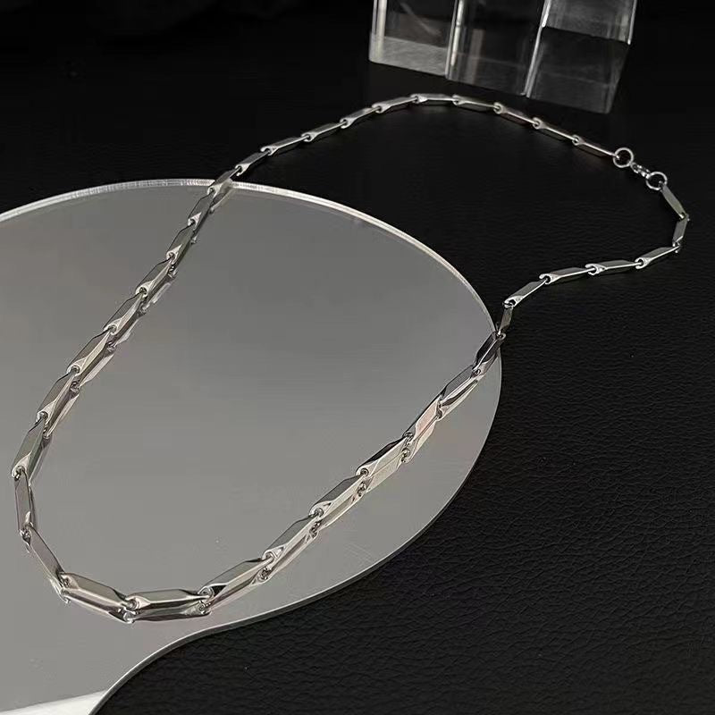 Titanium steel diamond chain melon seed chain necklace men handsome fashion female pendant chain handmade jewelry