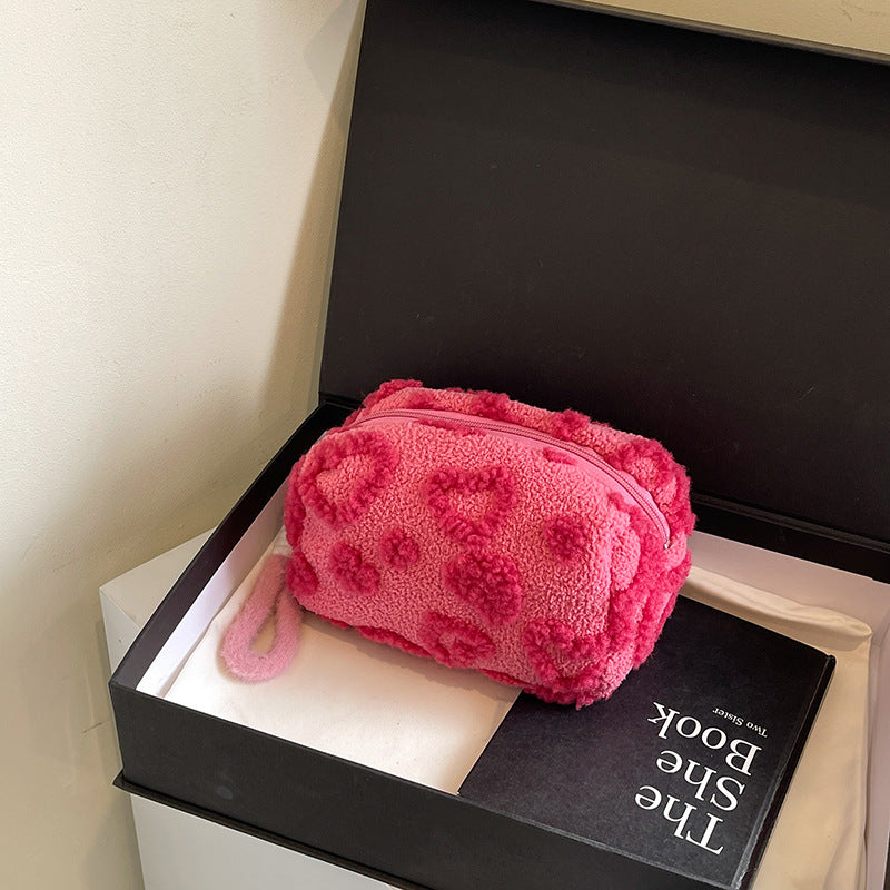 Ins Style Plush Cosmetic Storage Bag