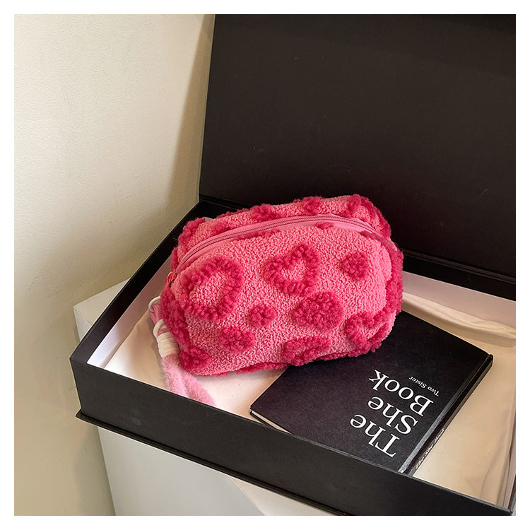 Ins Style Plush Cosmetic Storage Bag