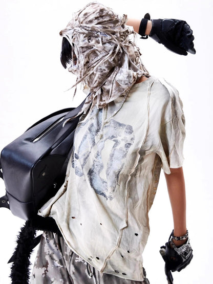 Make an old-style hip-hop short-sleeved shirt