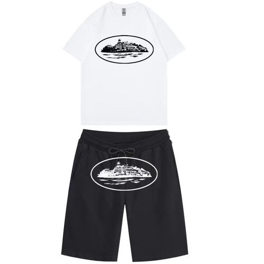 Hipster-style letter-printed casual sports outfit