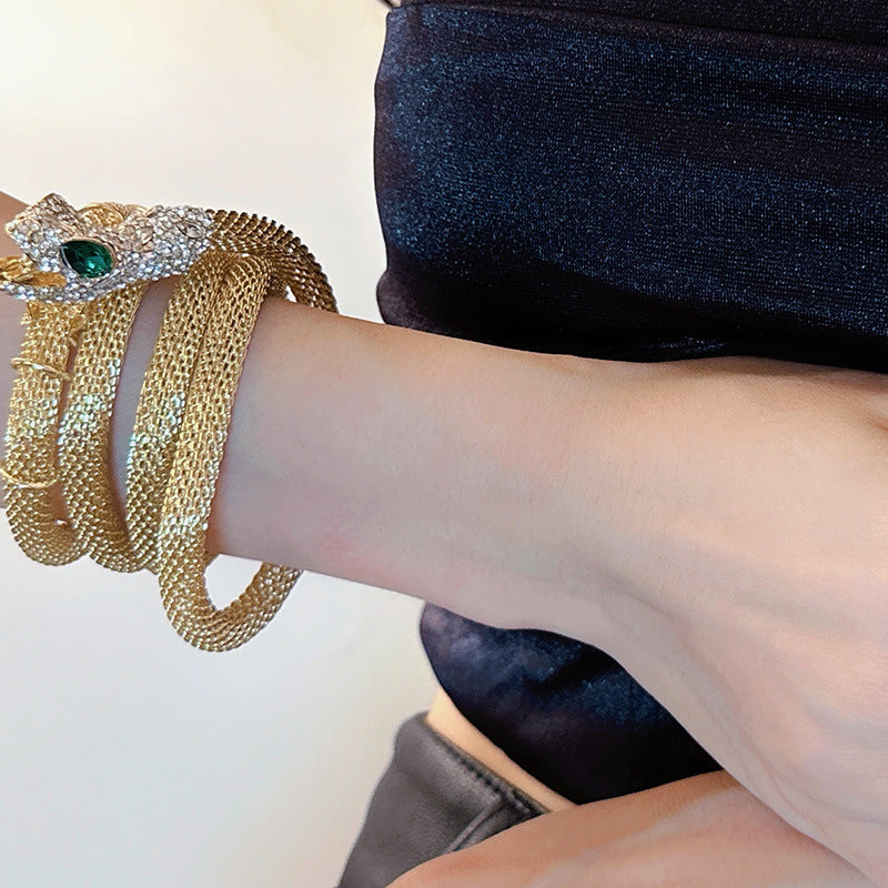 Designer Snake Tassel Necklace with Flash Diamond