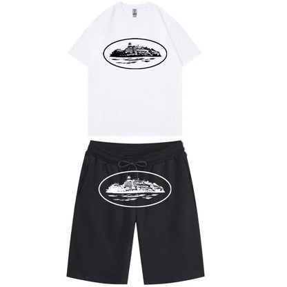 Hipster-style letter-printed casual sports outfit