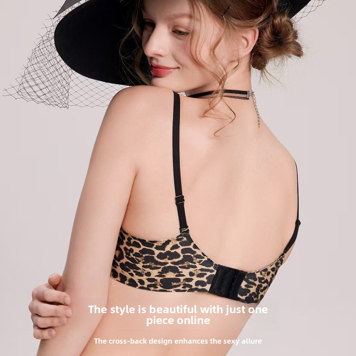 Leopard Print Push-Up Seamless Bra