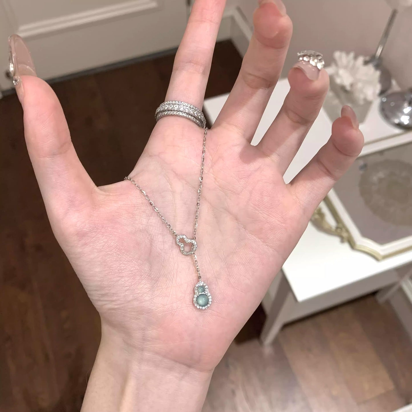 Sparkling Four-Leaf Clover Titanium Steel Necklace