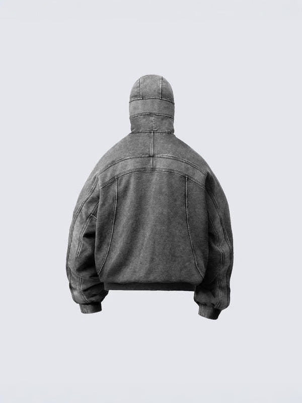 Washing machine washable pullover hoodie jacket