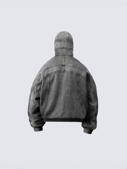 Washing machine washable pullover hoodie jacket