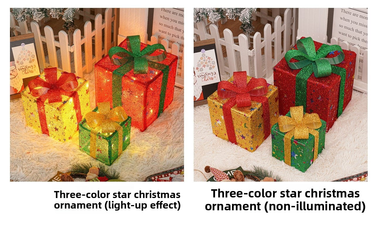Christmas Gift Box Color Light Decor