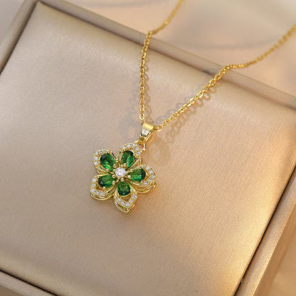Bauhinia zircon necklace