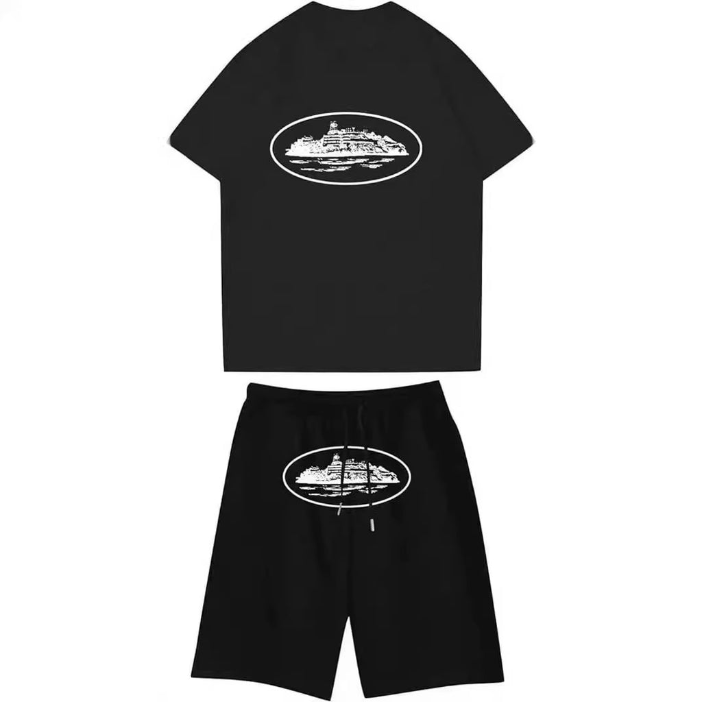 Hipster-style letter-printed casual sports outfit