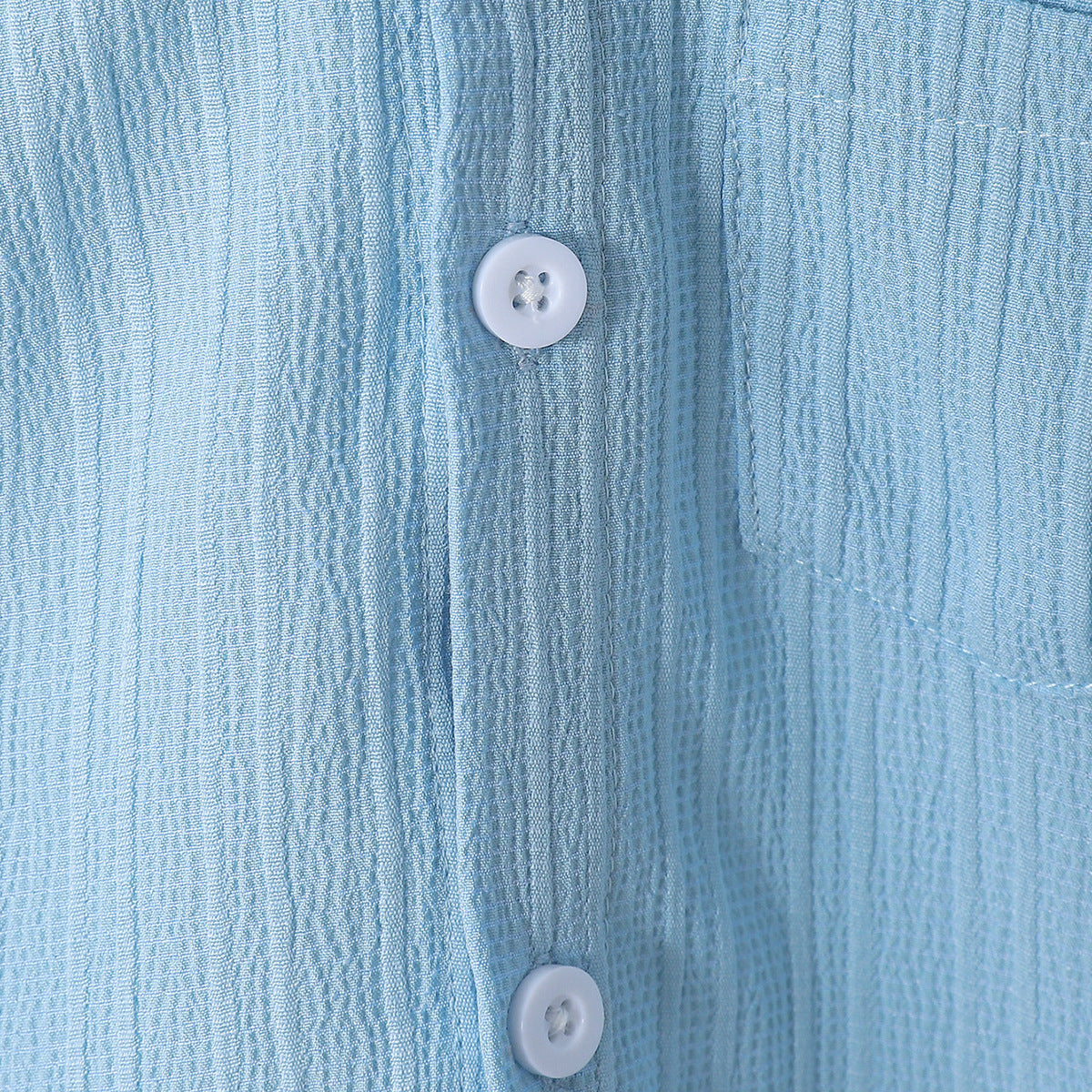 Boy's stylish gentleman's summer outfit in college style