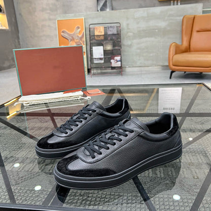 Low-top lace-up men's canvas shoes