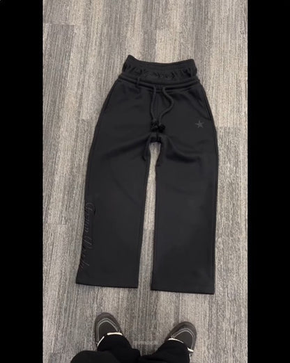Embroidered Double Waist Sweatpants