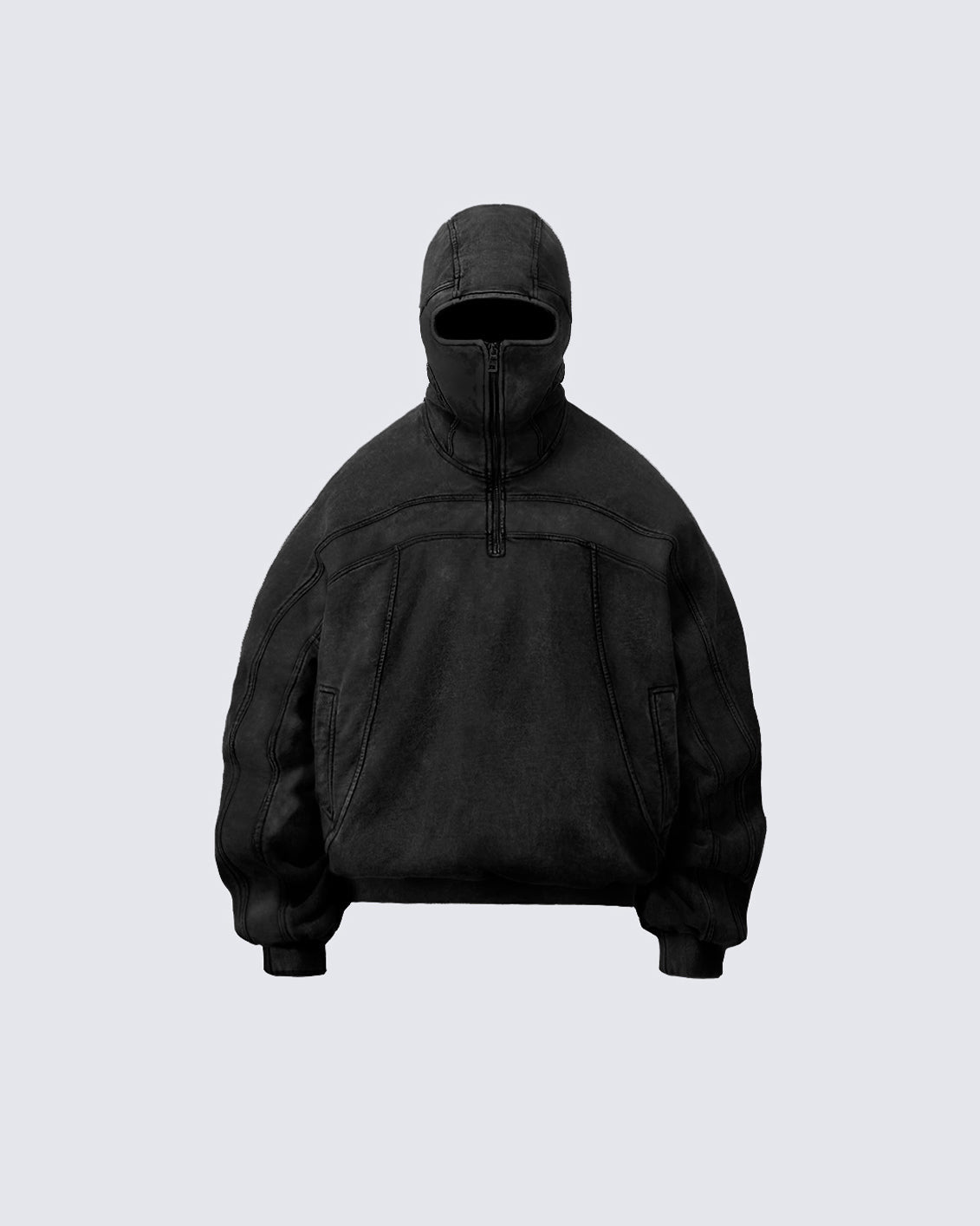 Washing machine washable pullover hoodie jacket
