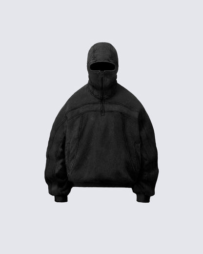 Washing machine washable pullover hoodie jacket