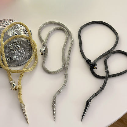 Designer Snake Tassel Necklace with Flash Diamond