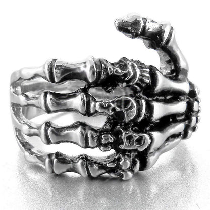 Gothic Skull Ring Men's Punk Jewelry Antique Silver Tone