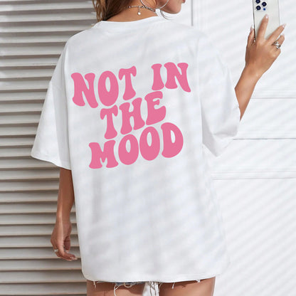 Casual Loose Fit Cotton Letter Print T-Shirt