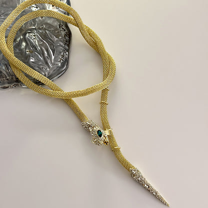 Designer Snake Tassel Necklace with Flash Diamond