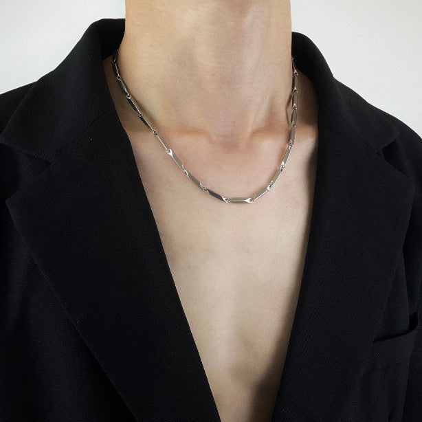 Titanium steel diamond chain melon seed chain necklace men handsome fashion female pendant chain handmade jewelry