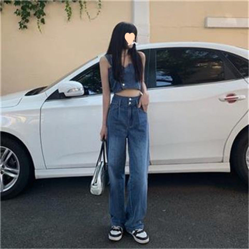 Sexy girl's unique and stylish denim outfit