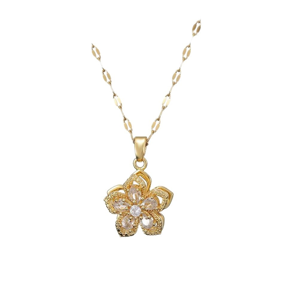 Bauhinia zircon necklace