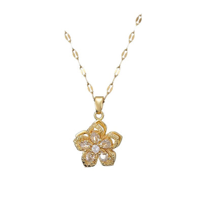 Bauhinia zircon necklace