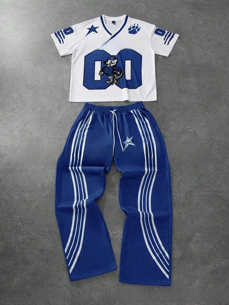 Fashionable high street printed sports outfit