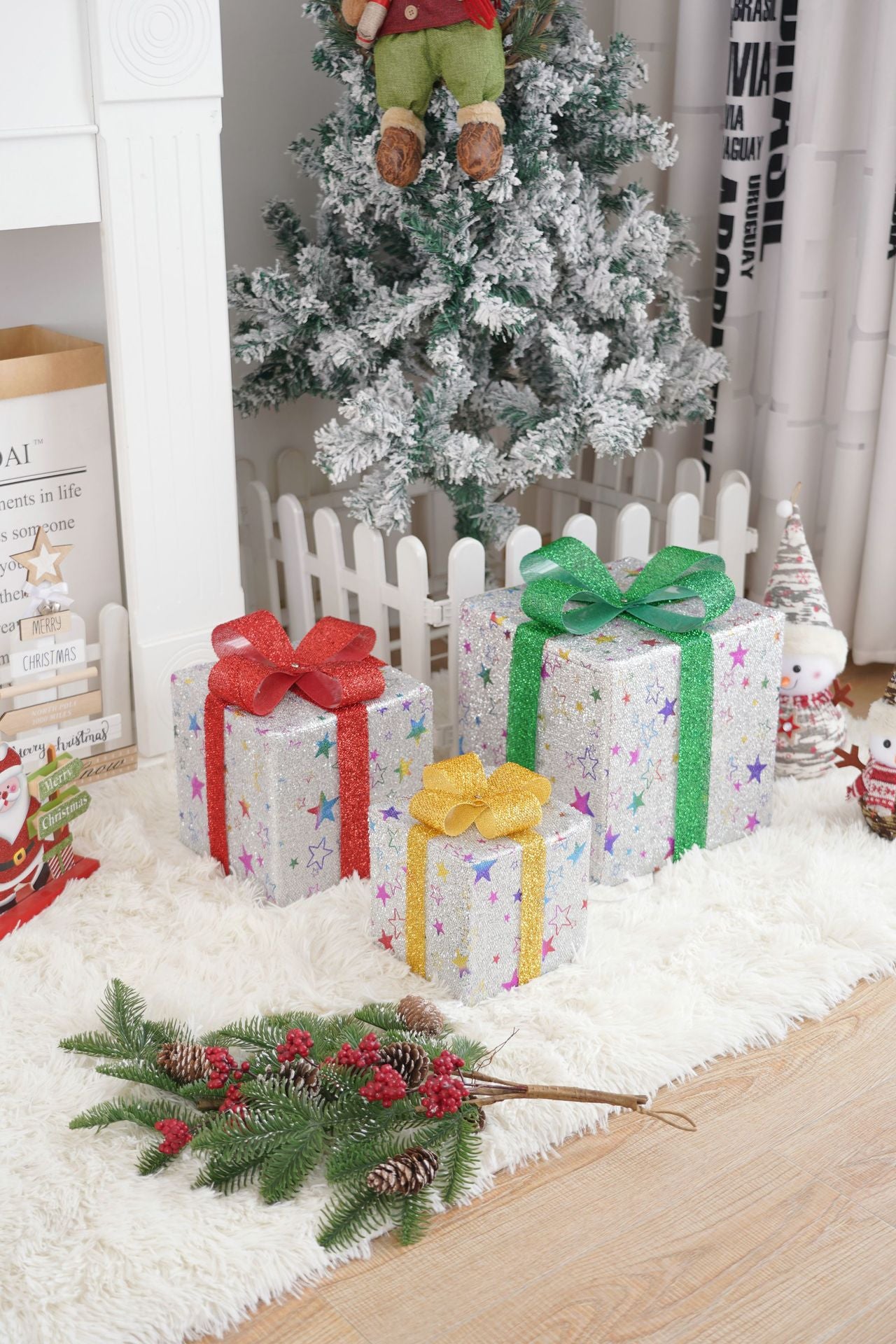 Christmas Gift Box Color Light Decor