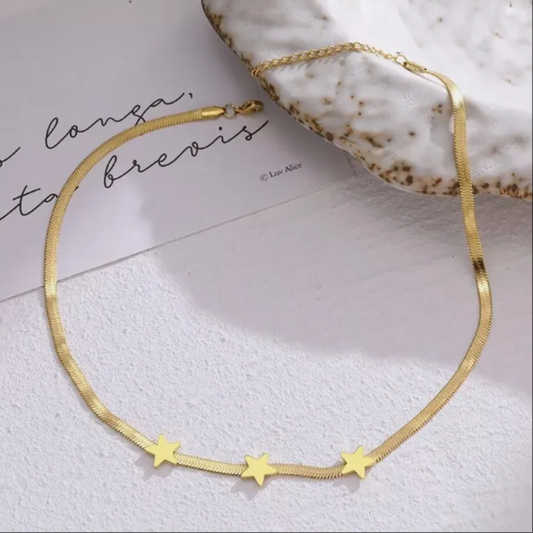 Stainless Steel Necklace Gothic Blade Snake Chain Star Choker Light Luxury Necklace for Women Jewelry