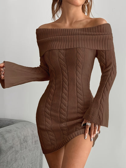 Casual Knit Off-Shoulder Dress
