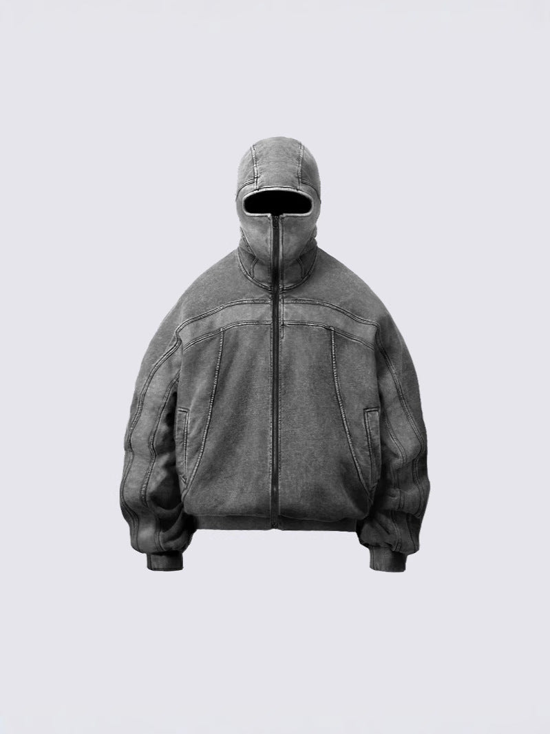 Washing machine washable pullover hoodie jacket